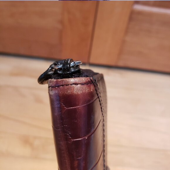 BRIGHTON Wallet Clutch Black Brown ZIP AROUND Credit Card Bill ID ORGANIZER EUC - Picture 4 of 7